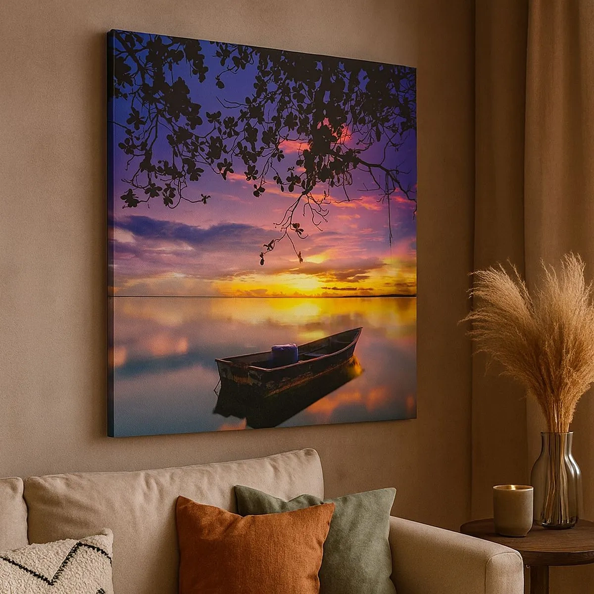 Schilderen op canvas - "Je lijkt midden in de lucht te hangen..." - 30x30 cm