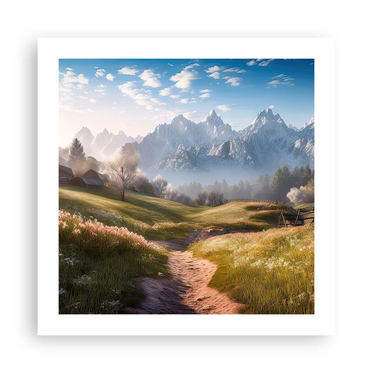 Poster - Idyllische vallei - 50x50 cm