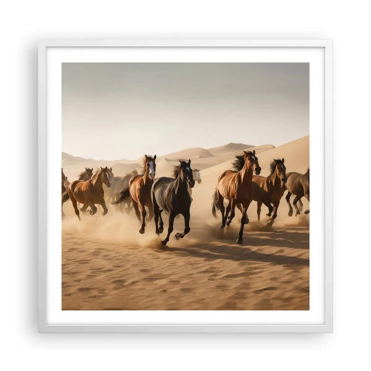 Poster in een witte lijst - Vrij als de wind - 60x60 cm