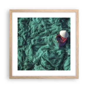 Een poster in een licht eiken lijst - In een zee van netten - 40x40 cm