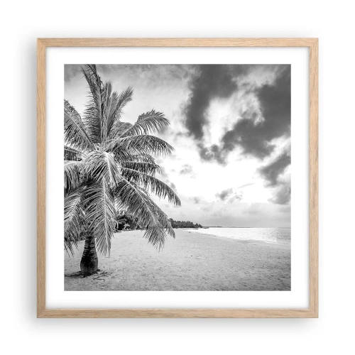 Een poster in een licht eiken lijst - Wanneer je verlangt naar eenzaamheid... - 50x50 cm