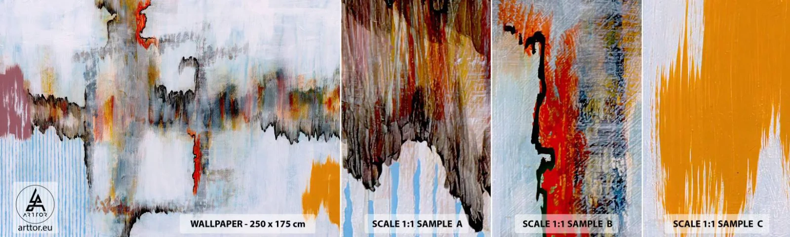 Fotobehang Monster Zelfklevend Deluxe Sticker - Een stok op het water - Abstractie, Deel, Modern patroon - 100x30 cm