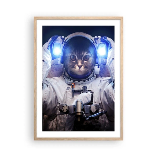 Een poster in een licht eiken lijst - Houston, je hebt een probleem - 50x70 cm