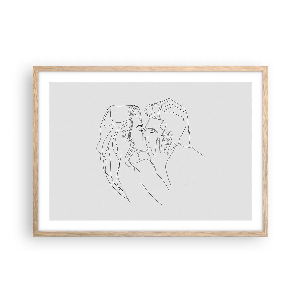 Een poster in een licht eiken lijst - Dezelfde regel - 70x50 cm