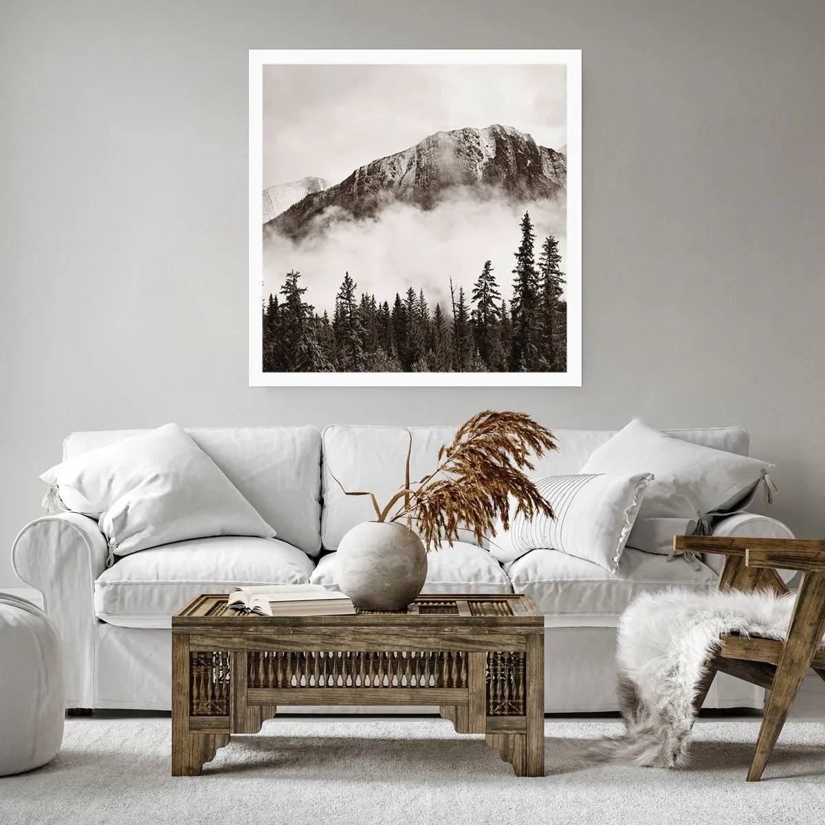 Poster - Granieten liniaal - 60x60 cm