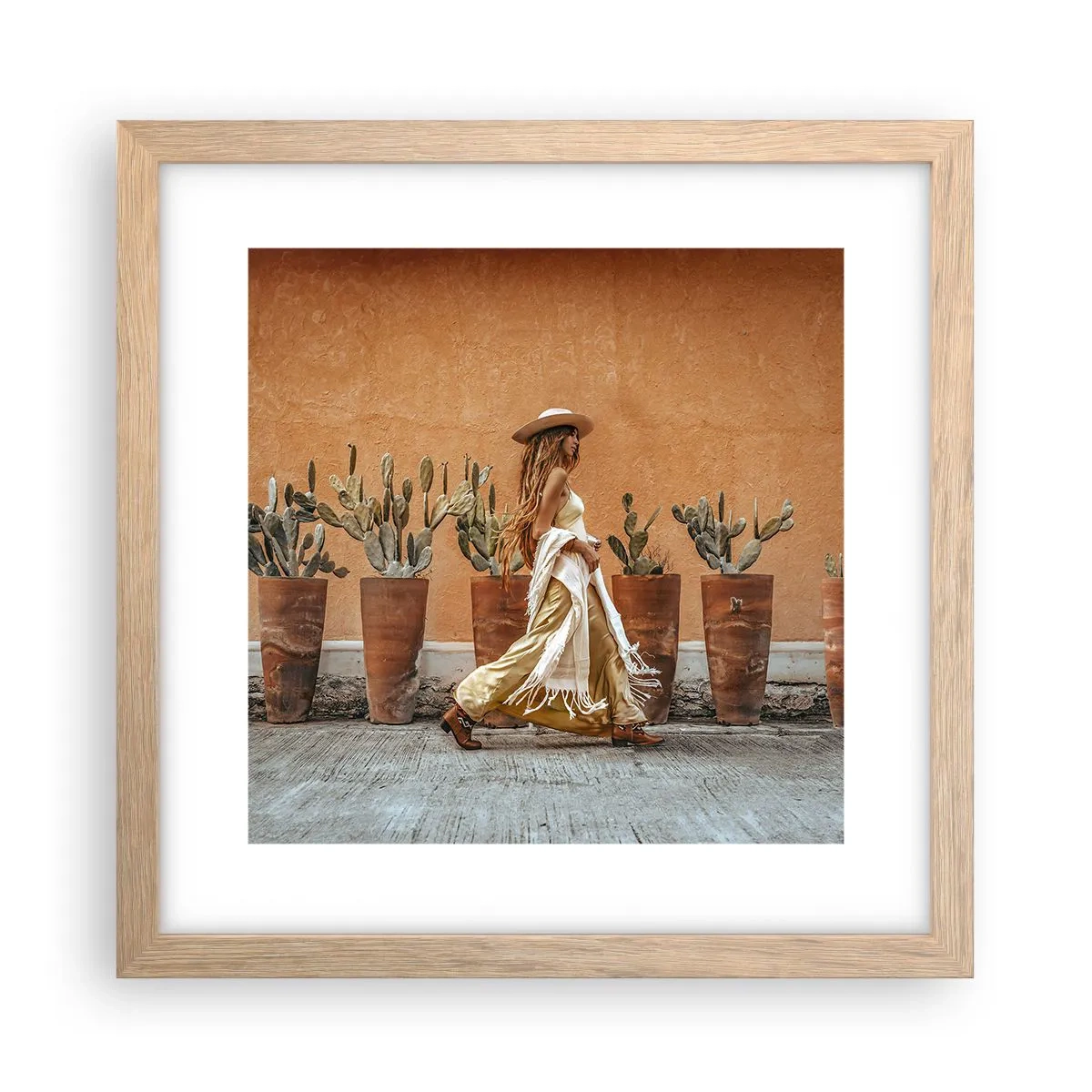 Een poster in een licht eiken lijst - Hippie-stijl - 30x30 cm