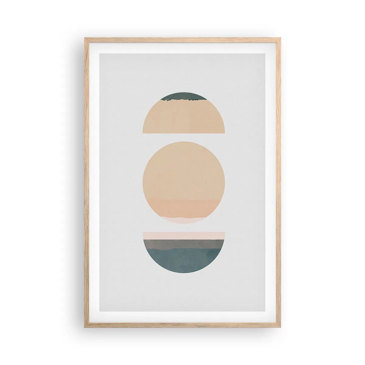 Een poster in een licht eiken lijst - Een Wiel achter een andere - 61x91 cm