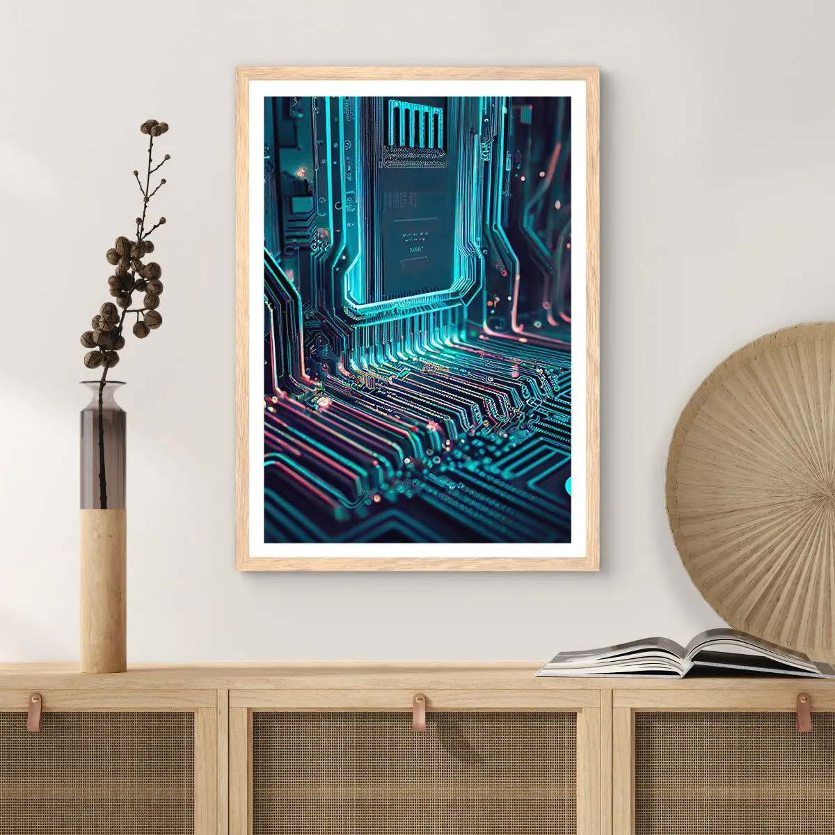 Een poster in een licht eiken lijst - Ik ben aan het denken… - 30x40 cm