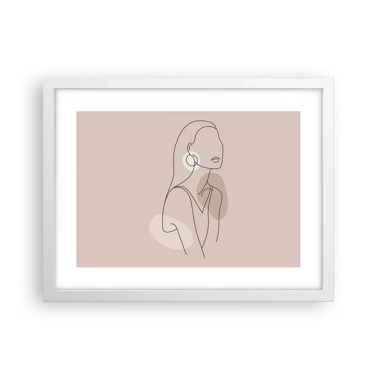 Poster in een witte lijst - meisjesachtig icoon - 40x30 cm
