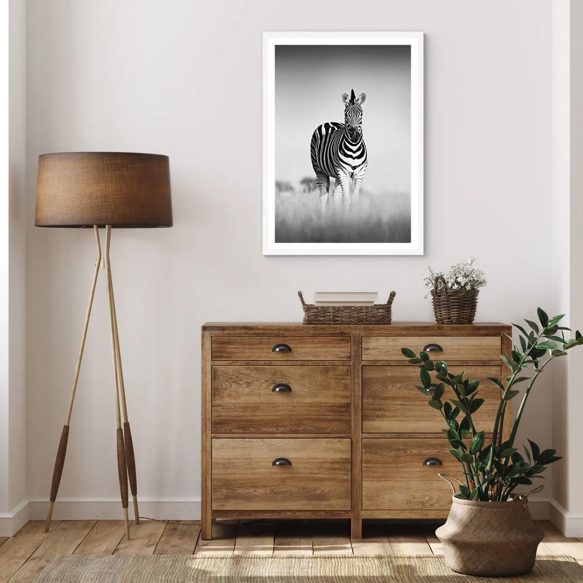 Poster in een witte lijst - Toch is de wereld zwart-wit - 70x100 cm