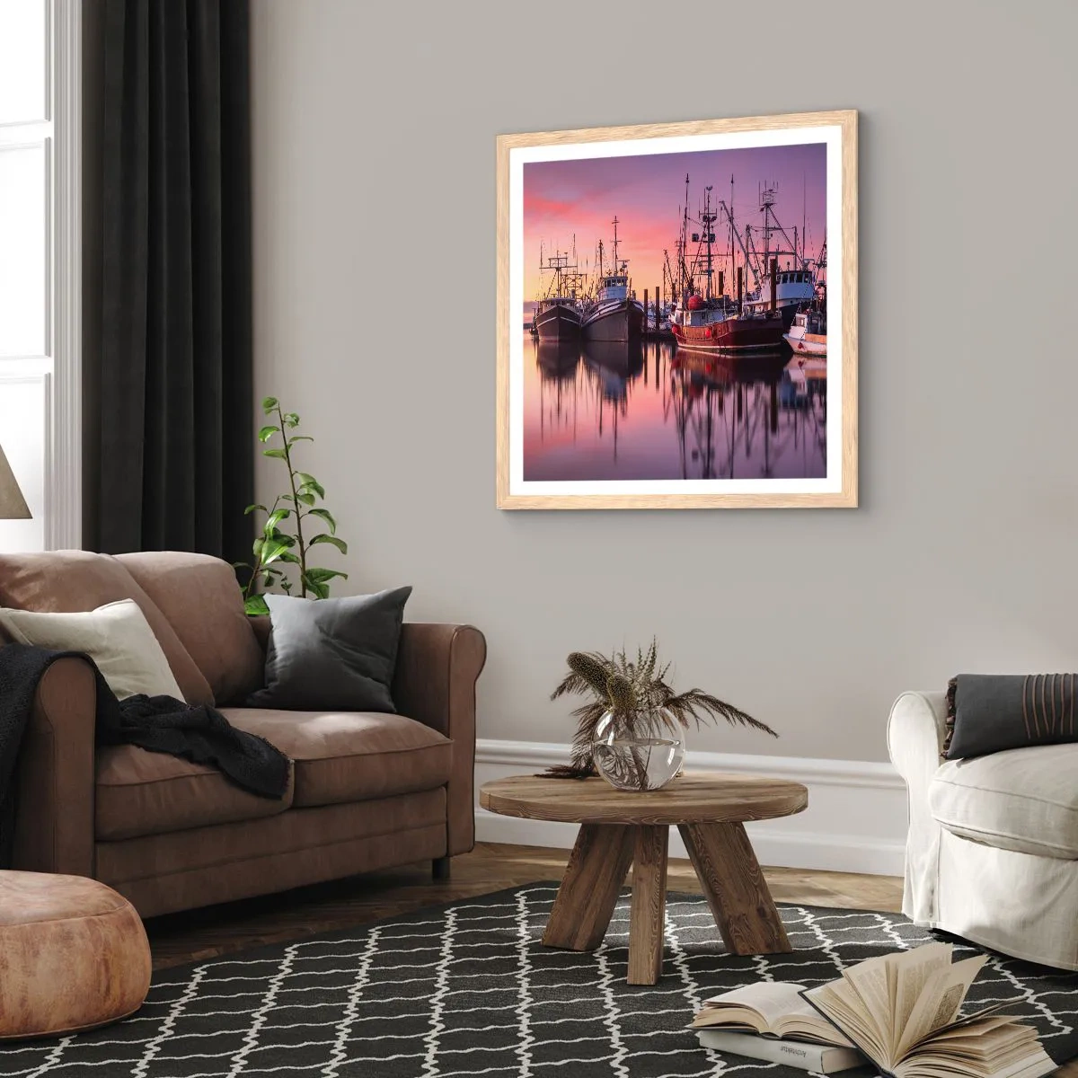 Een poster in een licht eiken lijst - Voor de volgende dag - 30x30 cm