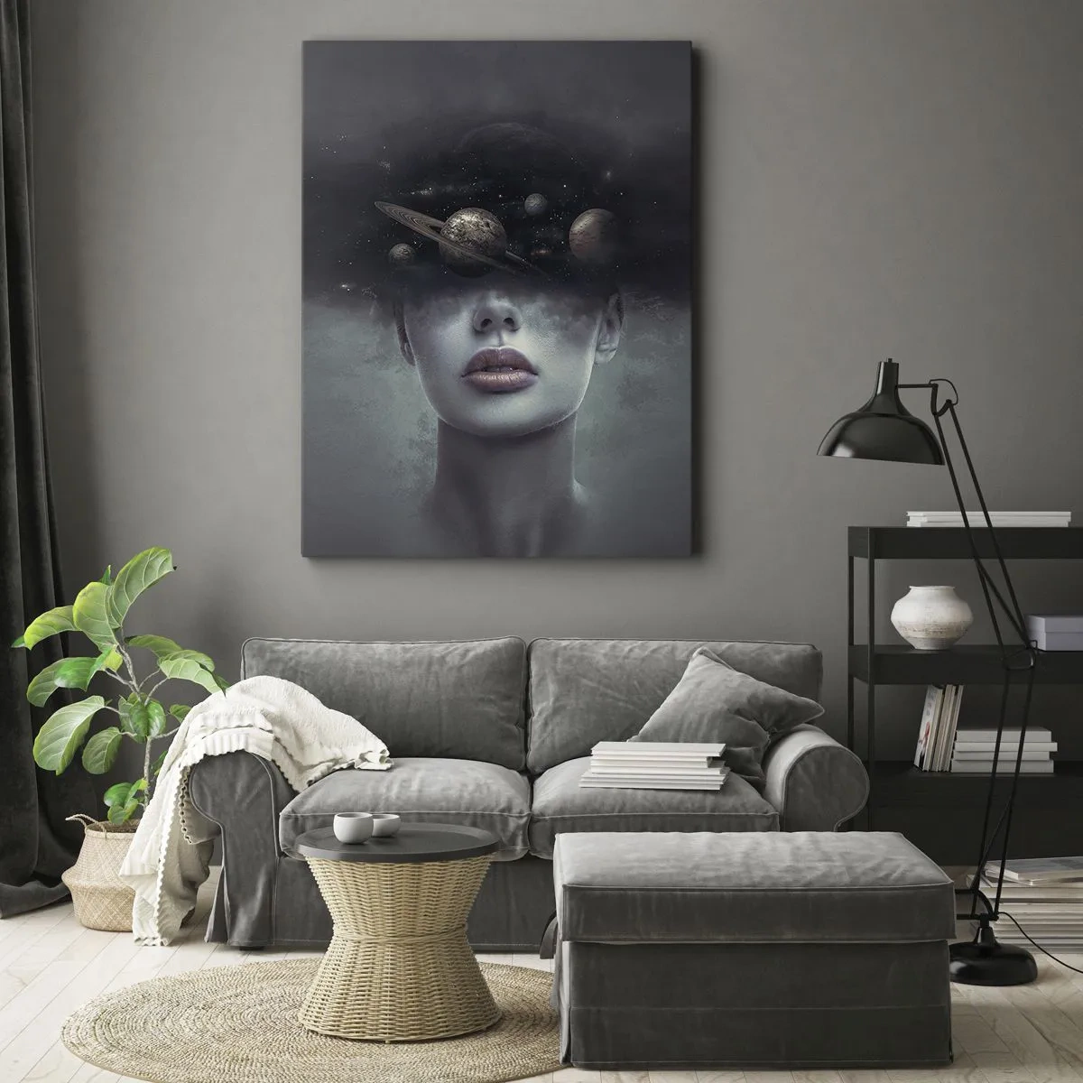 Schilderen op canvas - En de planeten worden gek... - 45x80 cm