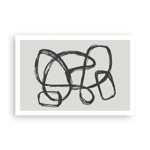 Poster - Lusvormige abstractie - 91x61 cm