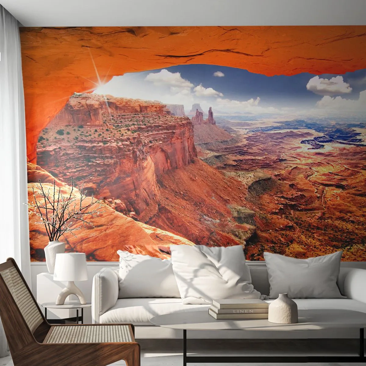 Fotobehang Premium Canvas - Door de natuur zelf gebeeldhouwd - Landschap, Nationaal Park Arizona, Grand Canyon - 350x256 cm