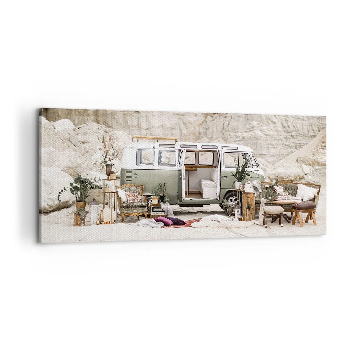 Schilderen op canvas - Er is de tijd om aan de reis te beginnen - 100x40 cm