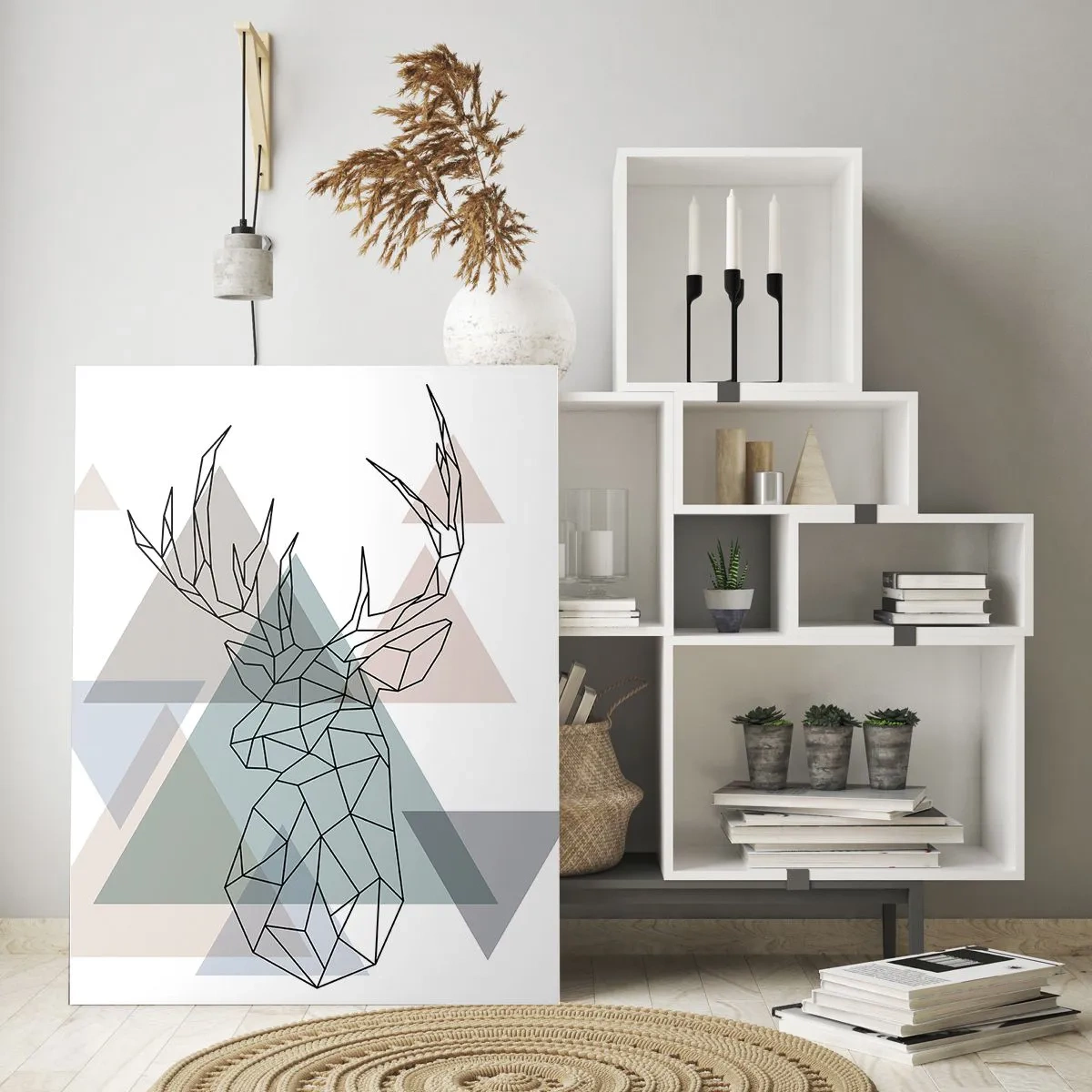 Schilderen op glas - In een geometrisch bos - 70x100 cm