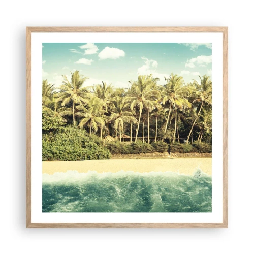 Een poster in een licht eiken lijst - Hoe zit het hier? - 60x60 cm