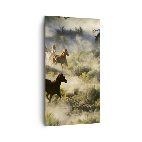 Schilderen op canvas - Rivaliteit - vrijheid of mannelijke kracht? - 45x80 cm