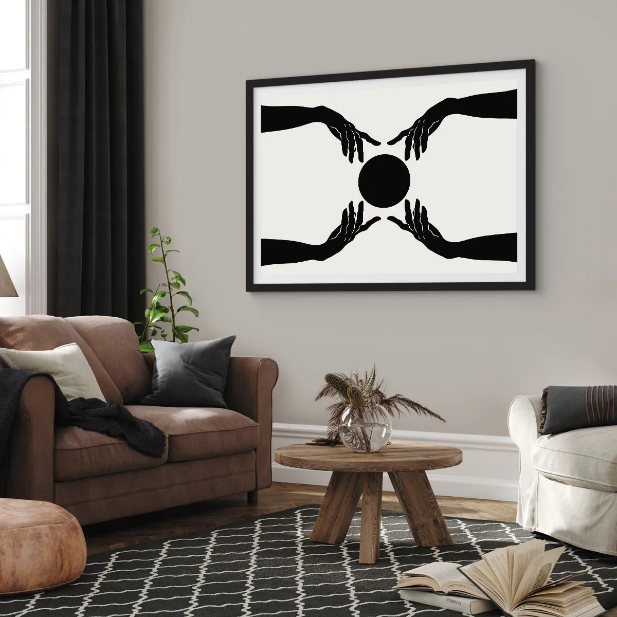 Poster in een zwarte lijst - Geheim teken - 70x50 cm