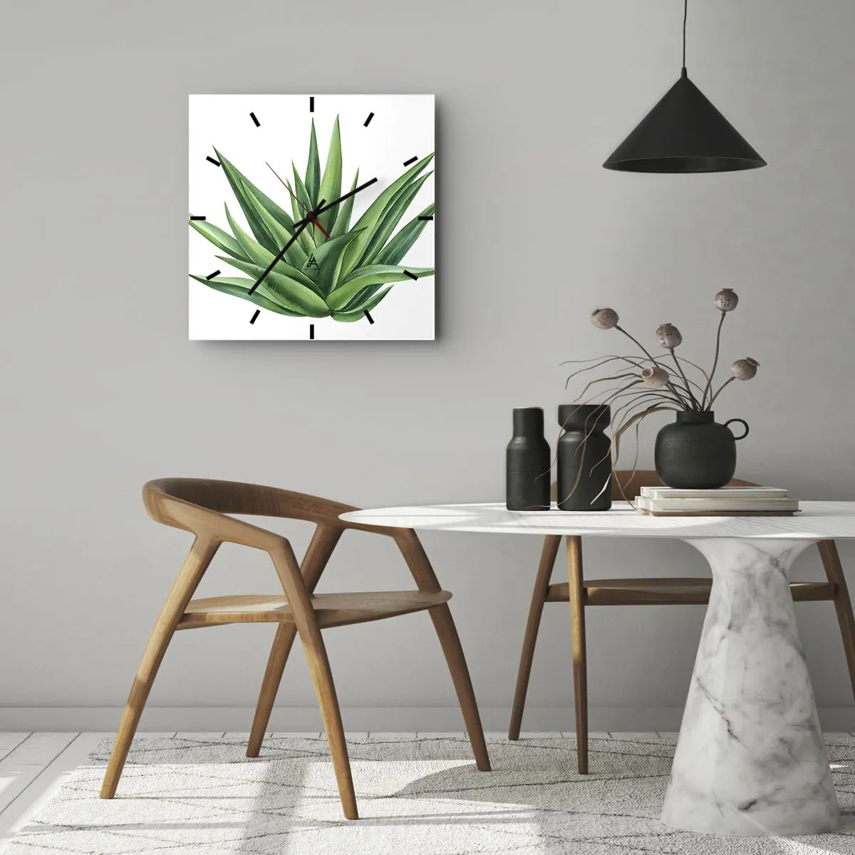 Wandklok - Klok - Groen – kracht – leven - 30x30 cm