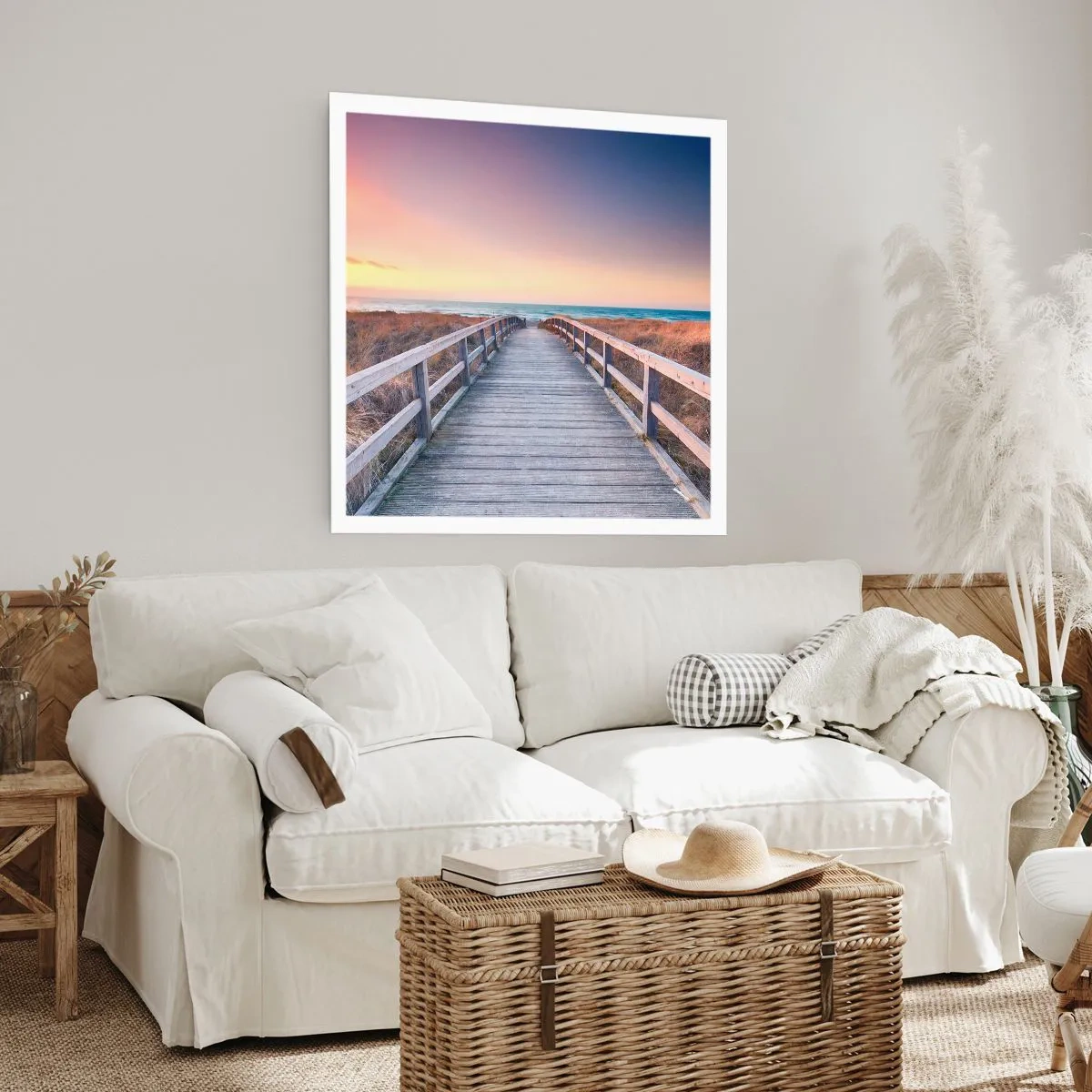 Poster - Baltische avond aurora - 50x50 cm