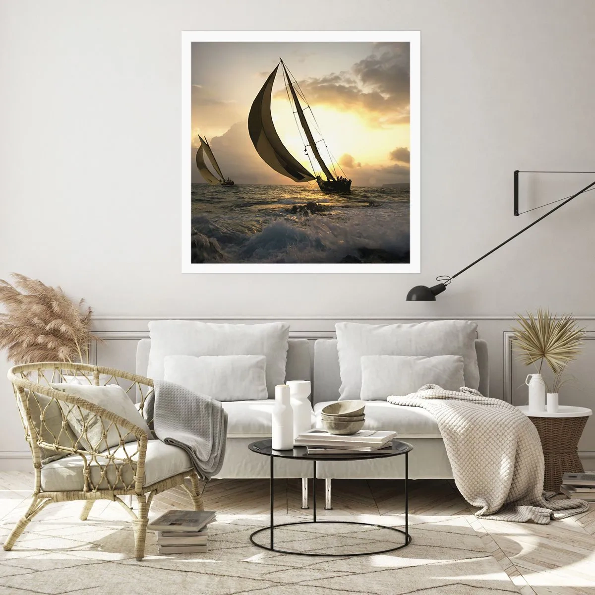 Poster - Met de wind en tegen de wind - 40x40 cm
