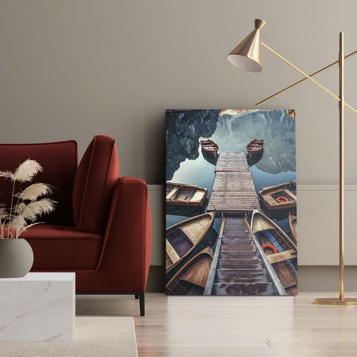 Schilderen op canvas - Ik wacht bij de jachthaven - 50x70 cm