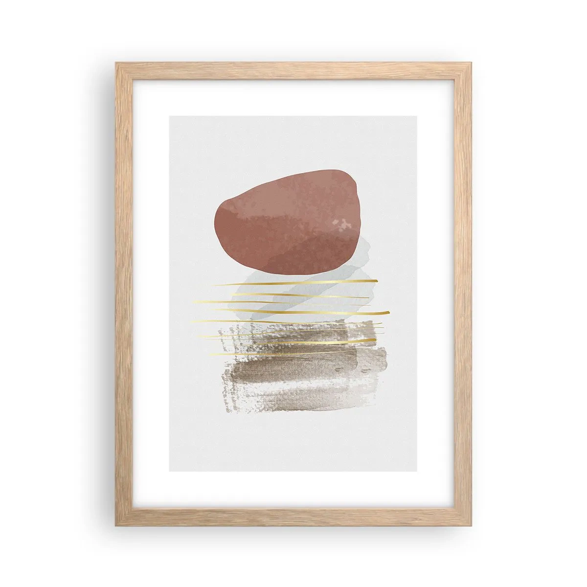Een poster in een licht eiken lijst - Abstracte zuilengalerij - 30x40 cm