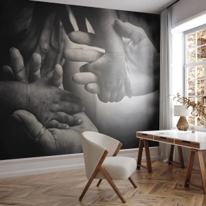 Fotobehang Premium Sand - Om mens te zijn - Handen, Mensen, Liefde - 100x70 cm