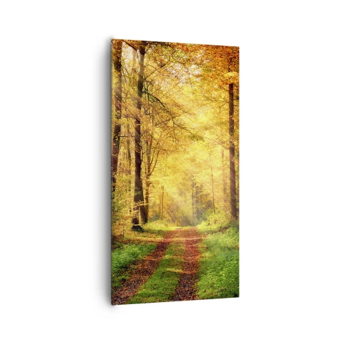 Schilderen op canvas - Bos-gouden stilte - 65x120 cm