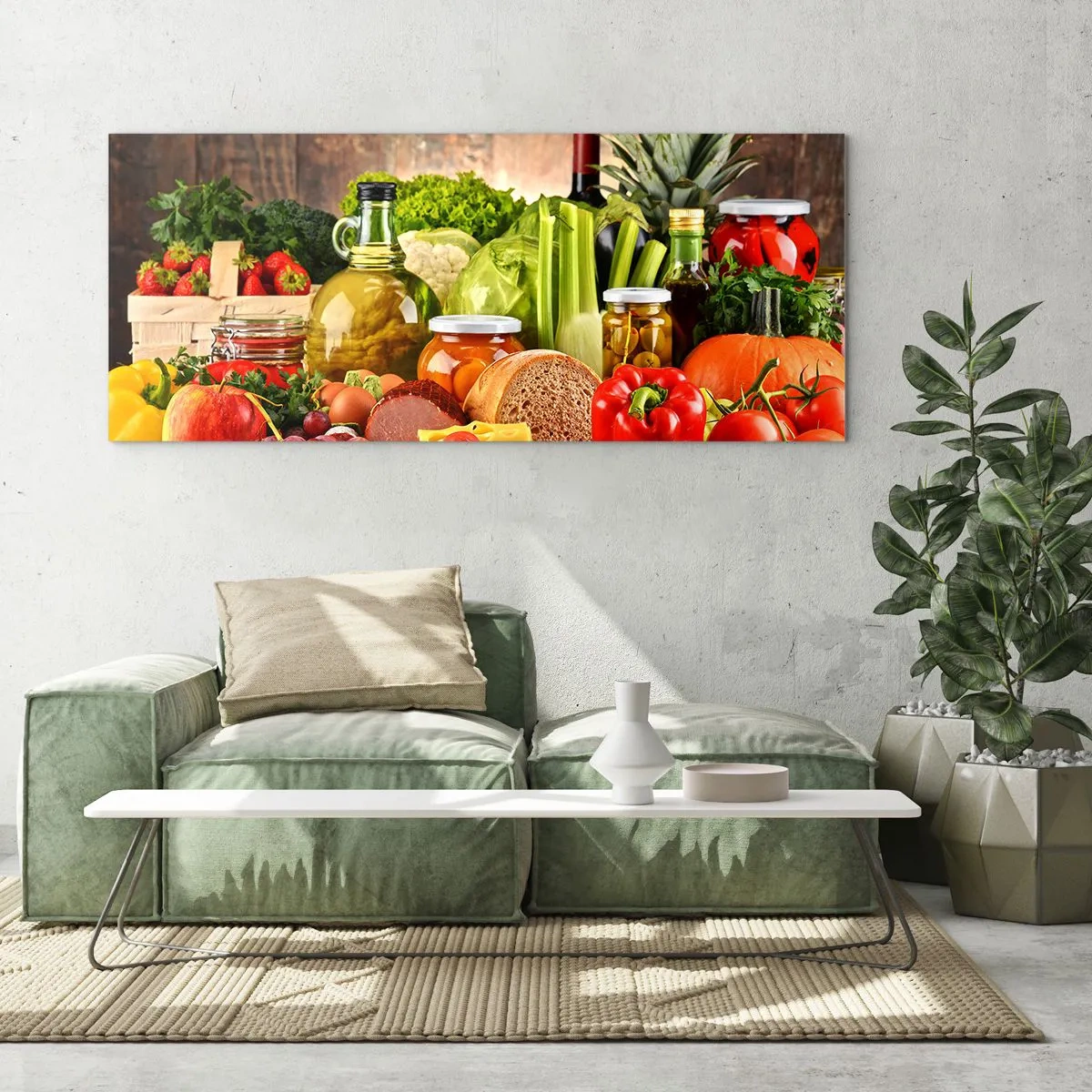 Schilderen op glas - Gerookt, gebakken en gemarineerd - 100x40 cm