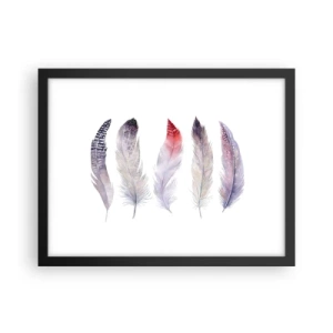 Poster in een zwarte lijst - Delicaat als veelkleurige mist - 40x30 cm