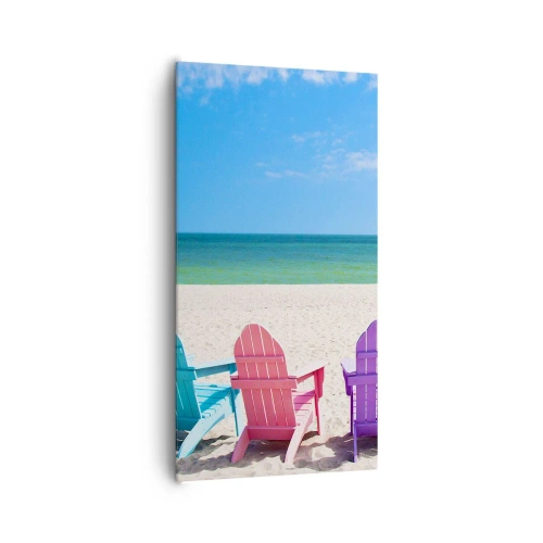 Schilderen op canvas - Regenboog strand - 65x120 cm