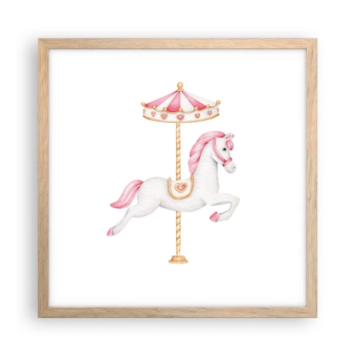 Een poster in een licht eiken lijst - Hij raakte de grond rennend - 40x40 cm