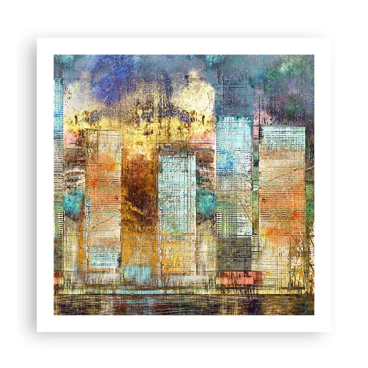 Poster - Een zonnige metropool - 60x60 cm