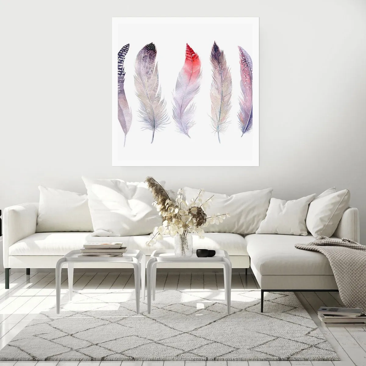 Poster - Delicaat als veelkleurige mist - 50x50 cm