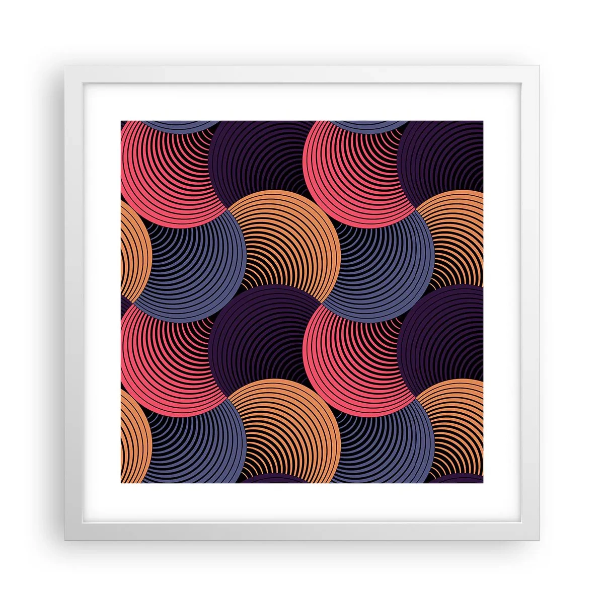 Poster in een witte lijst - In een cirkelvormig ritme - 40x40 cm