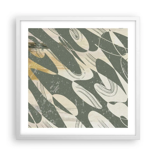 Poster in een witte lijst - Ritmische abstractie - 50x50 cm