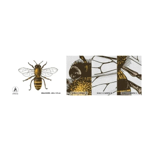 Fotobehang Monster Premium Sand - Mooi en goed - Bij, Insect, Natuur - 100x30 cm