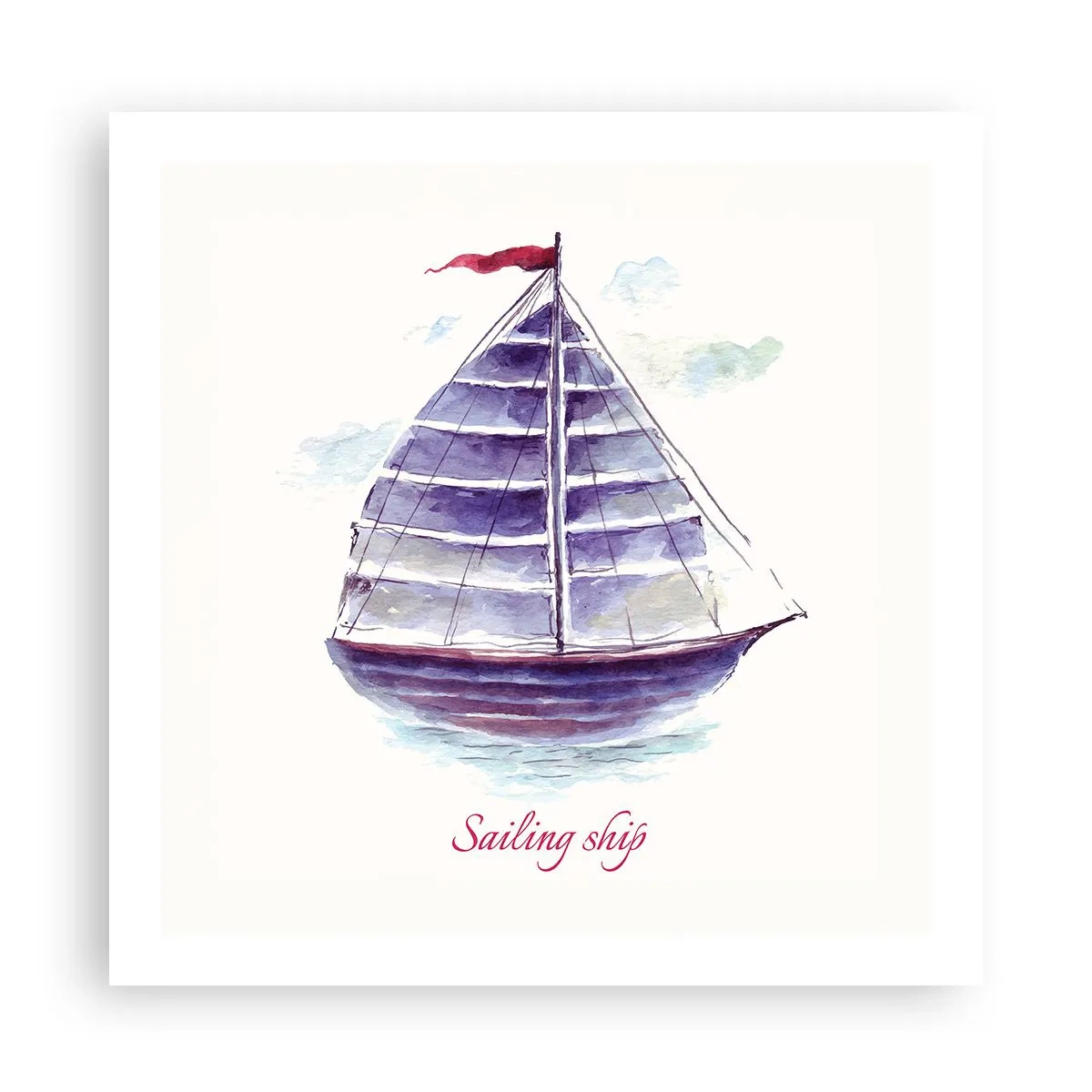 Poster - Volle zeilen en rustig water - 60x60 cm