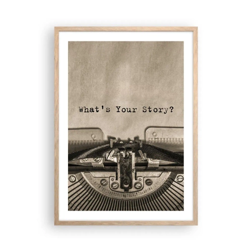 Een poster in een licht eiken lijst - Vertel het mee - 50x70 cm