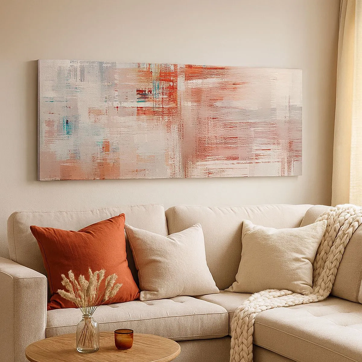 Schilderen op canvas - Vaag. Maar roze - 100x40 cm