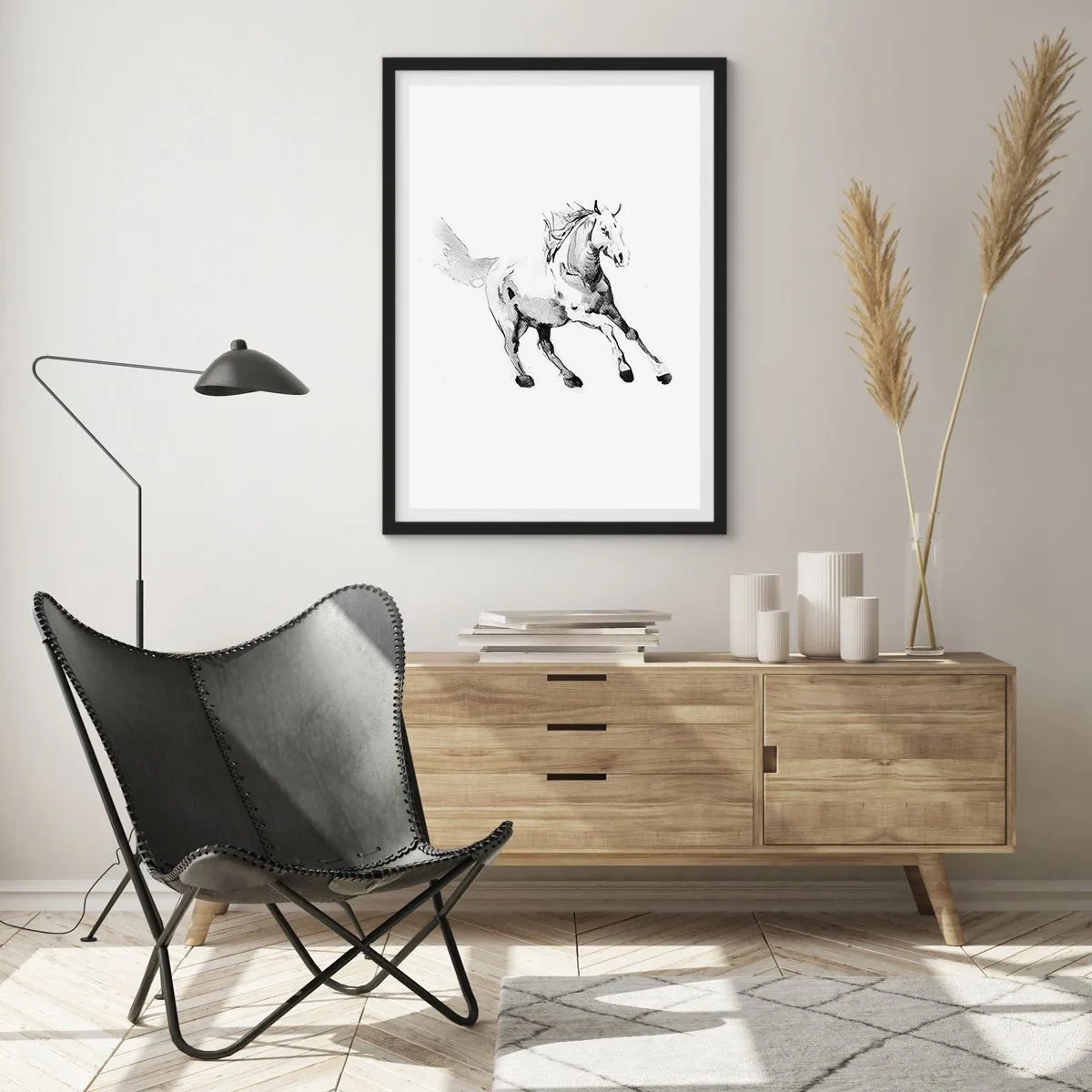 Poster in een zwarte lijst - Ongetemde ziel - 30x40 cm