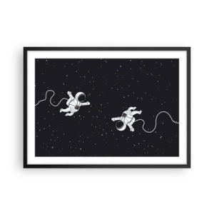 Poster in een zwarte lijst - Kosmische dans - 70x50 cm