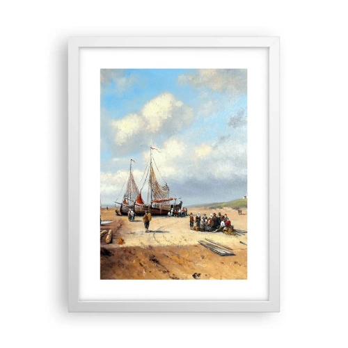 Poster in een witte lijst - Na een geslaagde vangst - 30x40 cm