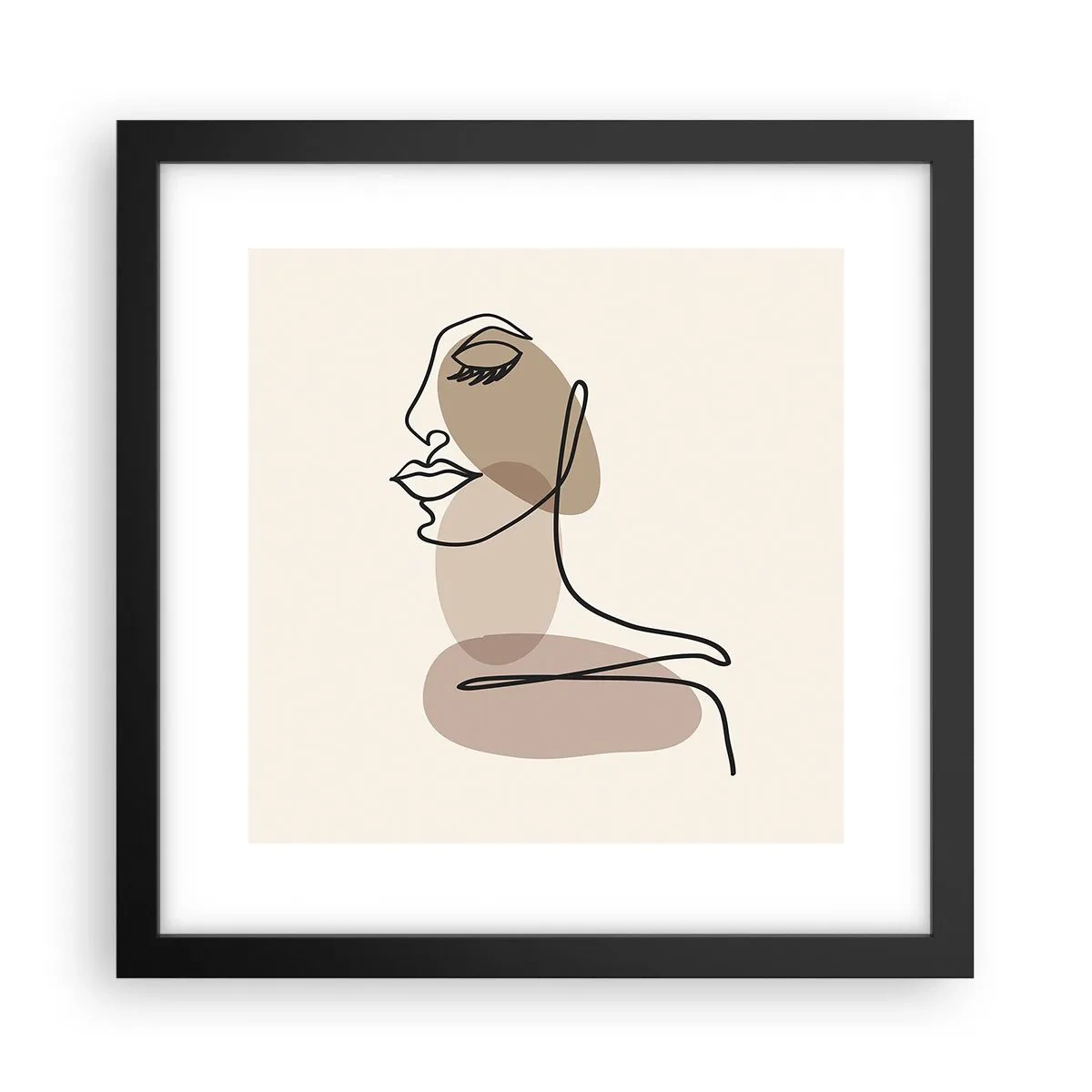Poster in een zwarte lijst - Luisteren naar zichzelf - 30x30 cm