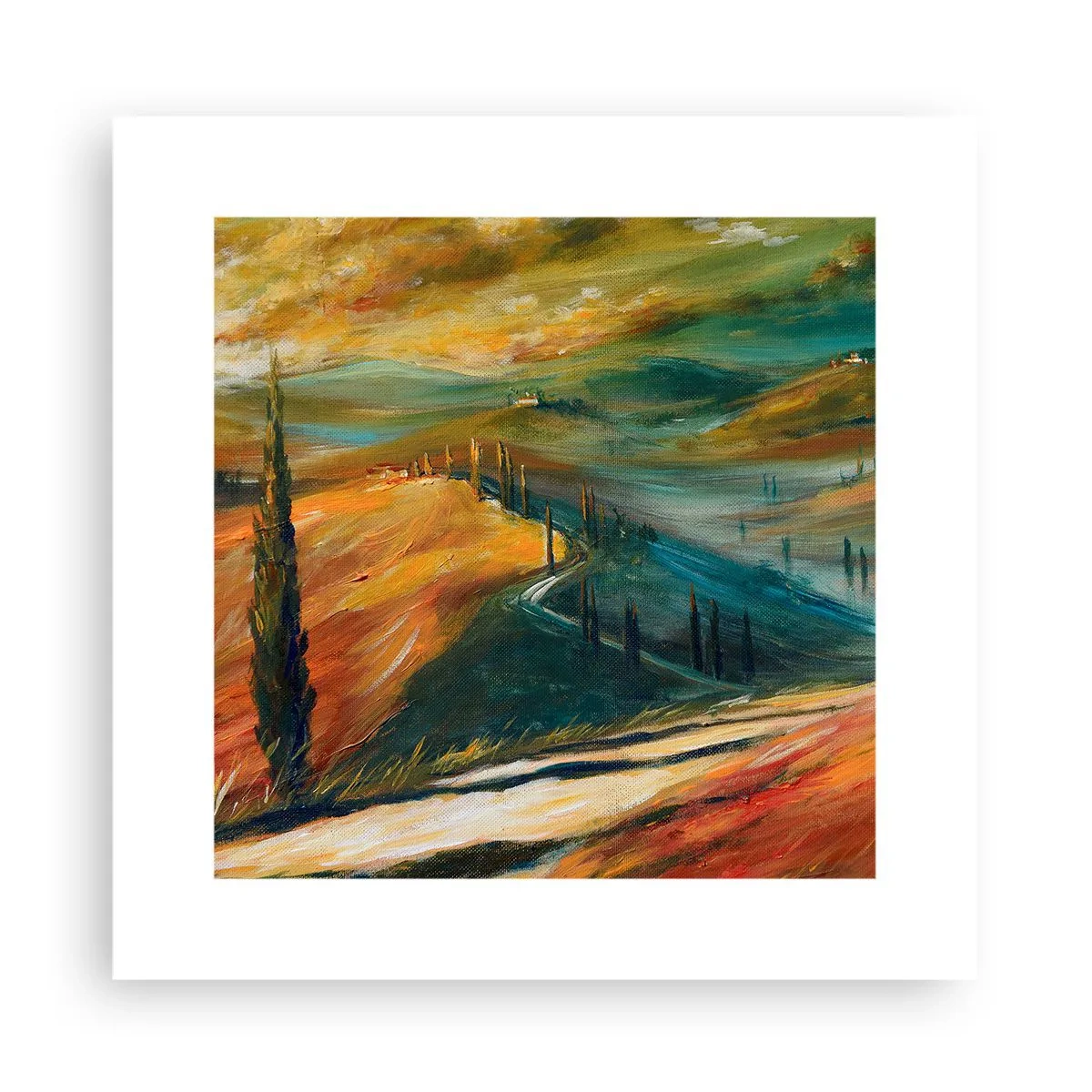 Poster - Toscaans landschap - 30x30 cm