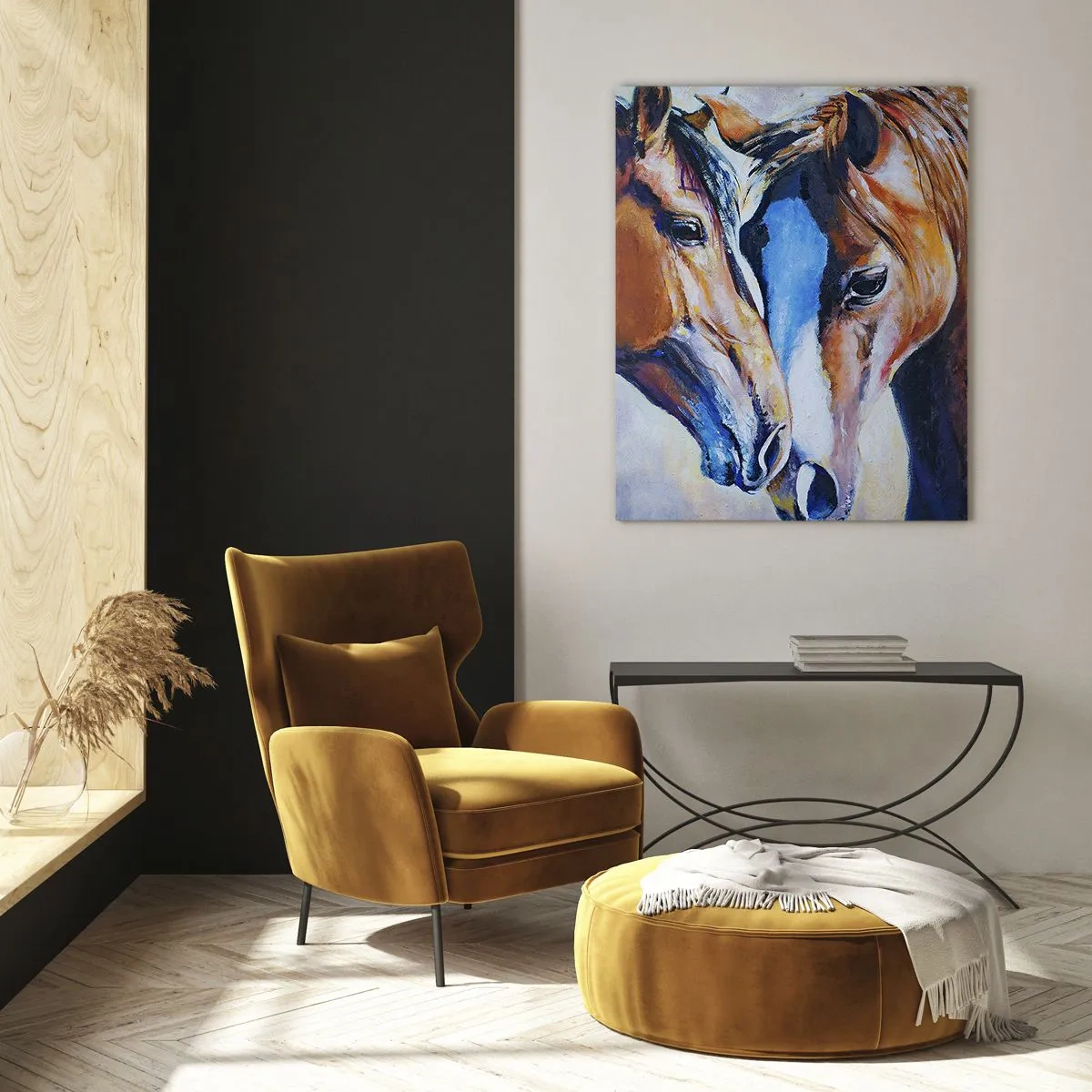Schilderen op glas - Is het vriendschap? is het liefde? - 70x100 cm