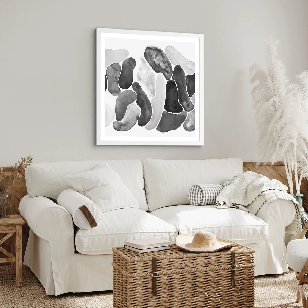 Poster in een witte lijst - Rotsachtige abstractie - 60x60 cm