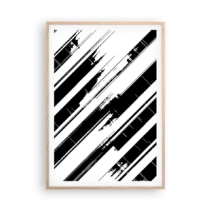 Een poster in een licht eiken lijst - Een intense en dynamische compositie - 70x100 cm